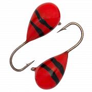 Капля с ушком d 5,5 мм, вес 2,5 гр, обмазка красная-винт /10 шт/